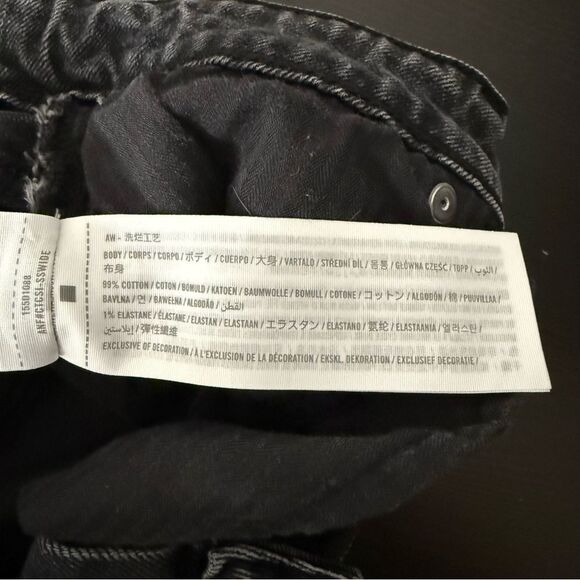 Abercrombie & Fitch The Mom High Rise Jeans Sz 25 0L Black Curve Love Denim - Picture 9 of 13